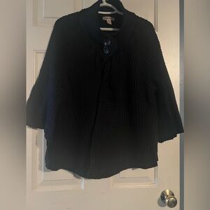 Black cape sweater with sleeves